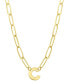 ფოტო #1 პროდუქტის Tarnish Resistant 14K Gold-Plated Mini Initial Paperclip Chain Necklace