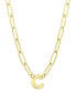 ფოტო #1 პროდუქტის Tarnish Resistant 14K Gold-Plated Mini Initial Paperclip Chain Necklace