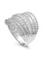 Cubic Zirconia Multi Row Princess, Baguette & Pave Band (4-1/5 ct. t.w.) in Sterling Silver or 18k Gold over Silver