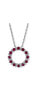 ფოტო #1 პროდუქტის Ruby (1-1/5 ct. t.w.) & White Topaz (1/10 ct. t.w.) Circle 18" Pendant Necklace in Sterling Silver