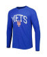 Фото #3 товара Men's Royal New York Mets Inertia Raglan Long Sleeve Henley T-shirt