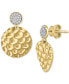 ფოტო #3 პროდუქტის EFFY® Diamond Textured Disc Drop Earrings (1/10 ct. t.w.) in 14k Gold