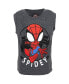Boys Spidey and His Amazing Friends T-Shirt Tank Top and French Terry Shorts 3 Piece Outfit Set Black/ Red/ Grey