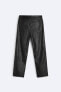 Straight-leg leather trousers