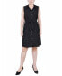 ფოტო #1 პროდუქტის Petite Printed Sleeveless Belted Shirtdress