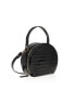 Women's Leather Croco Embossed Hatter Bag (Black)