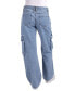 Фото #2 товара Juniors' Cotton High-Rise Utility Cargo Skater Jeans