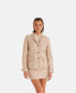 ფოტო #1 პროდუქტის Women's Genuine Leather Jacket Safari Beige