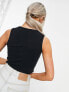 Фото #2 товара ASOS DESIGN sleeveless crop top with front slashes in black