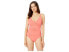 Tommy Bahama Womens 180591 Cross Front One-Piece Swimsuit Paradise Coral Size 12