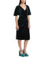 Фото #3 товара Платье женское Maggy London вельветовое с V-образным вырезом и драпировкой по бокам