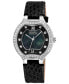 Women's Lugano Swiss Quartz Black Leather Watch 35mm