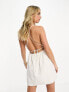 Фото #3 товара Pimkie broderie strappy back cami skater mini dress in white