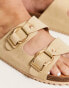 South Beach double band sandal with buckle in beige