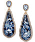 ფოტო #1 პროდუქტის Gold-Tone Faceted Blue Teardrop Earrings