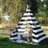 Tipi Zelt schwarz/weiß 120x120x150cm