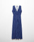 ფოტო #4 პროდუქტის Women's Bow Detail Stripe-Print Dress