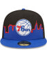 Men's Royal, Black Philadelphia 76ers 2022 Tip-Off 59FIFTY Fitted Hat Royal, Black, 7 - фото #4