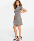 Women's Plaid-Print Jewel-Neck Sheath Dress