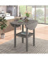 Фото #1 товара Farmhouse Round Counter Height Kitchen Dining Table With Drop Leaf And One Shelf