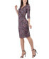 Фото #3 товара Women's Print Knee Length Faux Wrap Dress