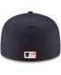 Фото #3 товара Men's Navy Cleveland Guardians Cooperstown Collection Wool 59FIFTY Fitted Hat