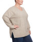 ფოტო #4 პროდუქტის Plus Size V-Neck Pullover Sweater