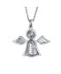 Фото #3 товара Bling Jewelry tiny Petite CZ Accent Cross Protection Guardian Angel Pendant Necklace For Teen Women .925 Sterling Silver