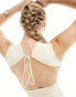 Фото #4 товара Lioness slinky open tie back top in ivory