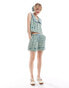 Фото #1 товара Neon Rose ruffle edge gingham bloomer shorts co-ord in forest green