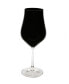 Black Water Glasses with Stem 9.5", Set of 6