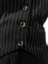 Extro & Vert Plus fitted pinstripe waistcoat in black