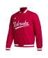 Men's Red Scarlet Huskers Baseball Coaches Full-Snap Jacket