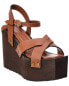 Frame Denim Le Melrose Leather Wedge Sandal Women's Brown 39.5