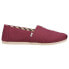 Фото #1 товара TOMS Alpargata Canvas Slip On Womens Burgundy Flats Casual 10017715T