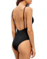ViX Swimwear 299548 Firenz Claire Flora One-Piece Swimsuit Black Size Medium