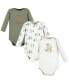 Baby Boys Cotton Long-Sleeve Bodysuits, Forest Deer 3-Pack