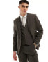 Фото #1 товара ASOS DESIGN slim suit jacket in brown pinstripe