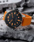 Men's Minimal Sport Automatic Orange Silicone Strap Watch 45mm