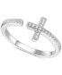 ფოტო #1 პროდუქტის Diamond East-West Cross Ring (1/8 ct. t.w.) in Sterling Silver