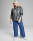Фото #4 товара Trendy Plus Size Faux-Leather Zip-Front Jacket