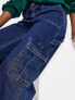 Фото #4 товара Monki wide leg cargo jeans in blue