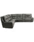 Фото #8 товара CLOSEOUT! Terrine 6-Pc. Fabric Sectional with 3 Power Motion Recliners and 1 USB Console, Created for Macy's