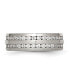 Фото #2 товара Stainless Steel Brushed with Double Row CZ 7mm Band Ring
