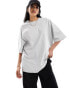 ASOS DESIGN slubby oversized tee in stone