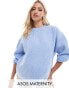 ASOS DESIGN Maternity chunky crew neck rib jumper in baby blue детский синий, S - EU 36-38 - фото #2