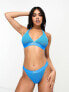 Tommy Jeans signature high leg cheeky bikini bottom in ultra blue M - фото #3