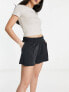 Monki super soft pull-on shorts in black