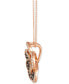 ფოტო #2 პროდუქტის Chocolate Diamond & Nude Diamond Flower Adjustable 20" Pendant Necklace (2-1/3 ct. t.w.) in 14k Rose Gold