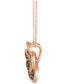 Chocolate Diamond & Nude Diamond Flower Adjustable 20" Pendant Necklace (2-1/3 ct. t.w.) in 14k Rose Gold